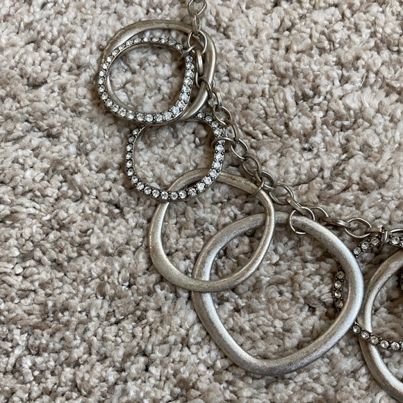 Silver statement, necklace with rhinestones - Picture 3 of 3